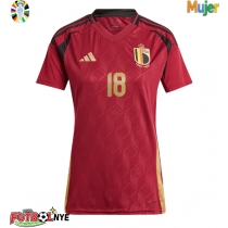Camiseta Bélgica Orel Mangala #18 Primera Equipación para mujer Eurocopa 2024 manga corta